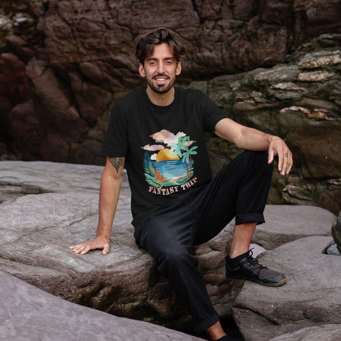 Fantasy Beach Trip Recycled Men's T-shirt