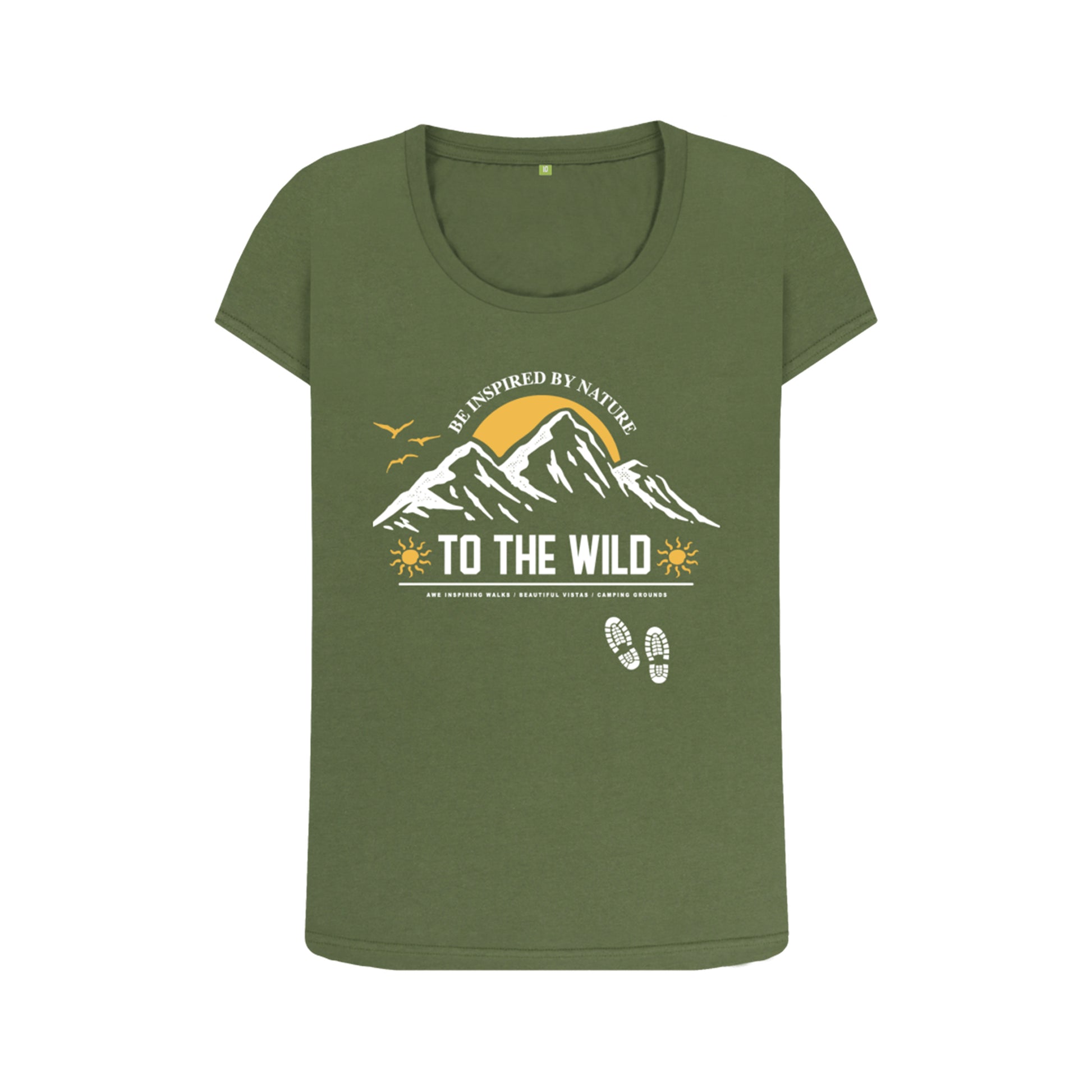 Mountain Sunburst Adventure Women's Scoop Neck T-shirt Khaki