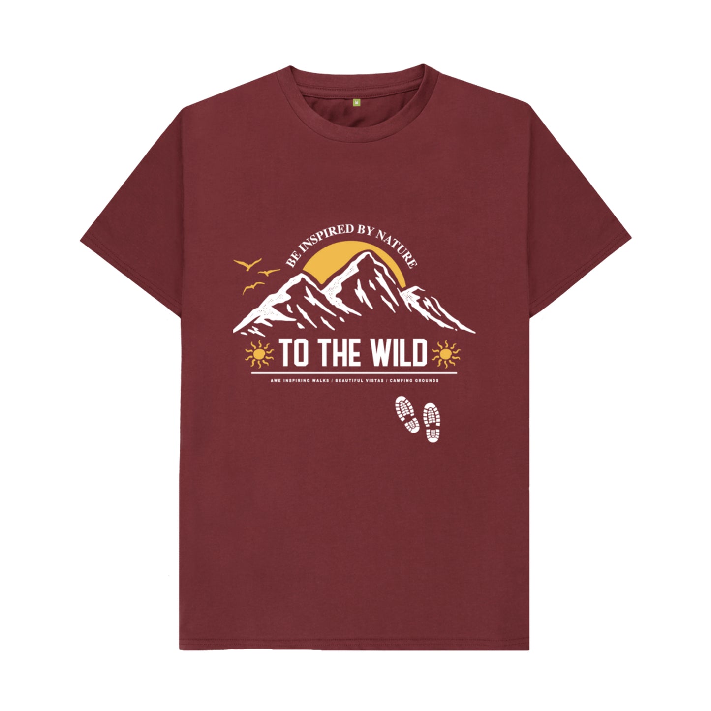 Maroon Mountain Sunburst Adventure T-Shirt Men