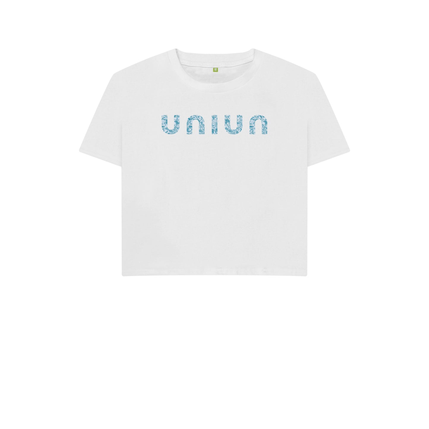 UNIUN Aqua Logo Crop White T-shirt