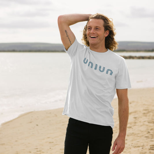 UNIUN Aqua Textured white T-shirt
